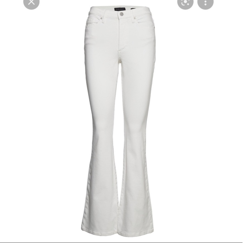 High Rise Flare Banana Republic White Jeans
